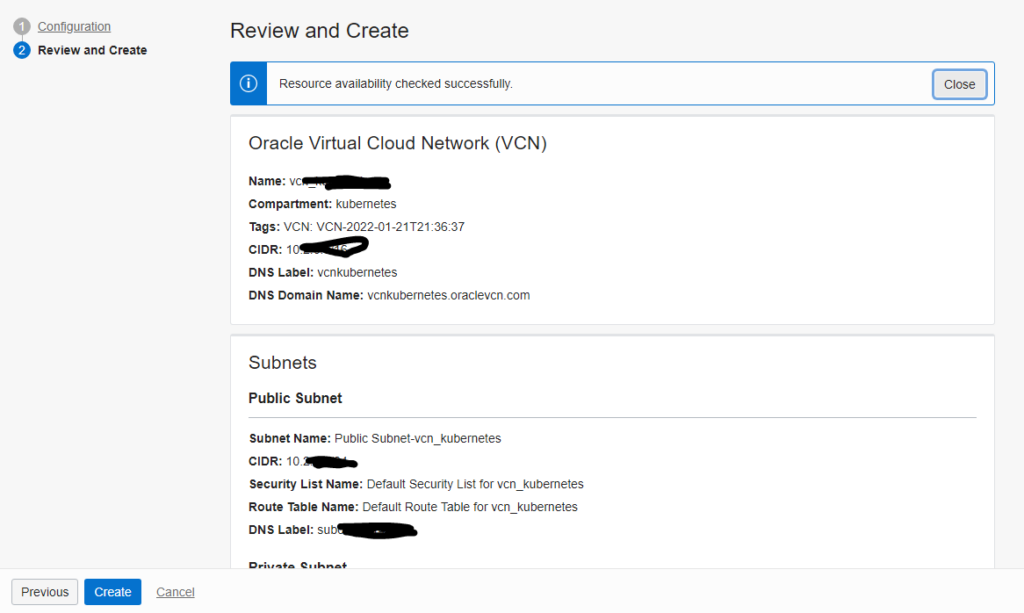 Create Oracle Cloud VCN