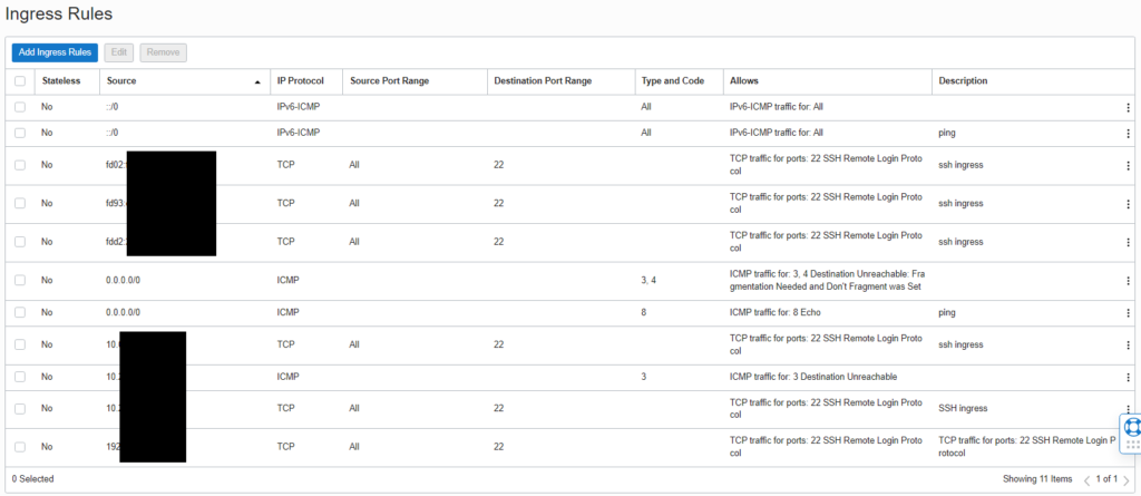 Security List OCI WireGuard VPN