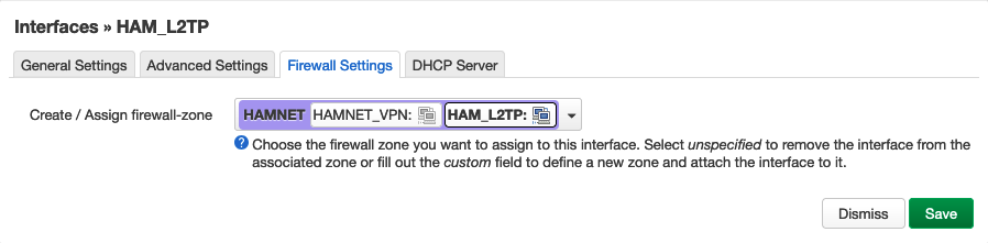 L2TP HAMNET Firewall OpenWRT